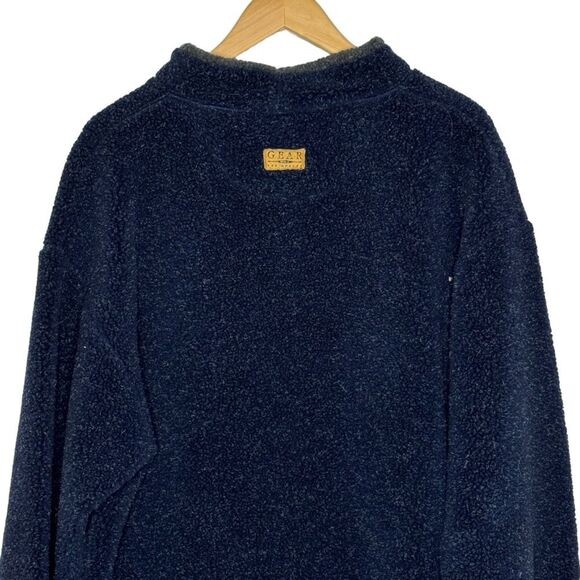 Gear Unisex Michigan Wolverines Blue Sherpa Mock Neck Pullover Sweatshirt Size L - Picture 2 of 8